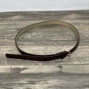 Steve Madden Women's Belt Textured Brown/Gold Buckle L. 42‎ In.
